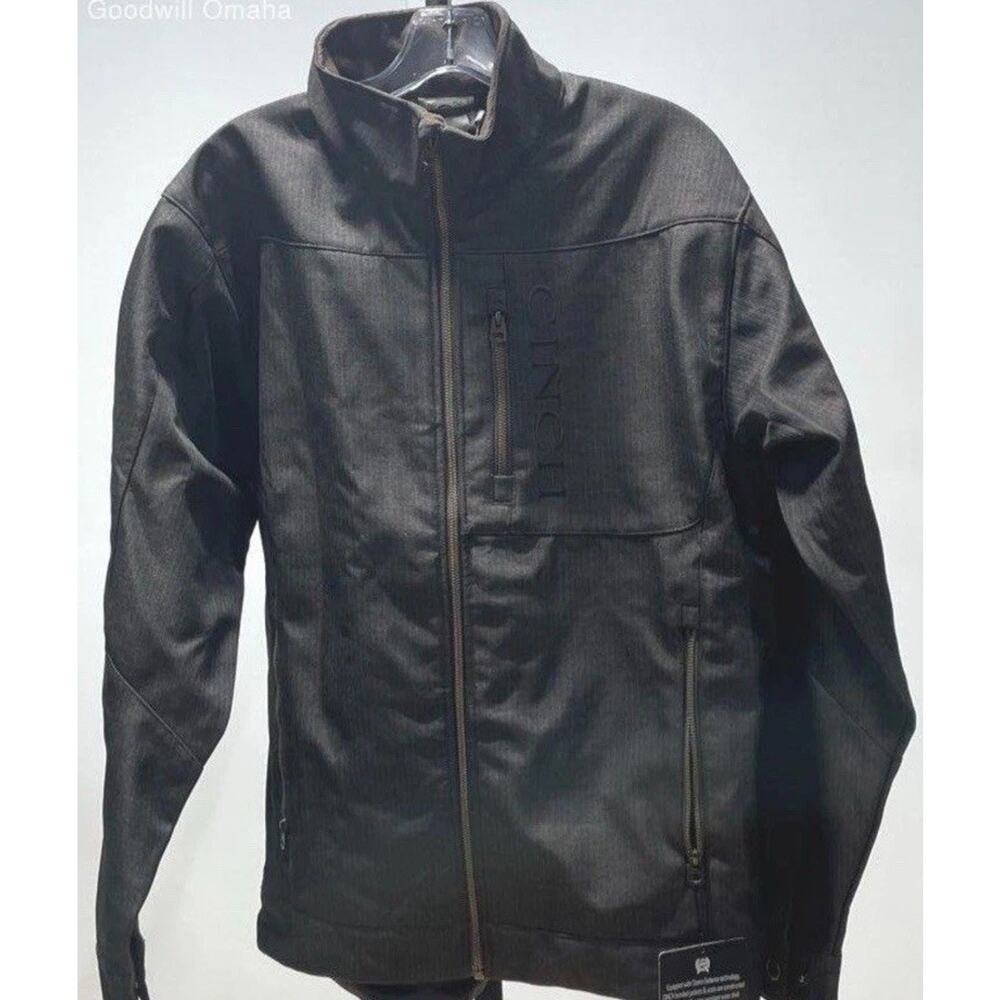 NWT Cinch Men's Medium Bonded Softshell Jacket Brown Storm Defense Full Zip